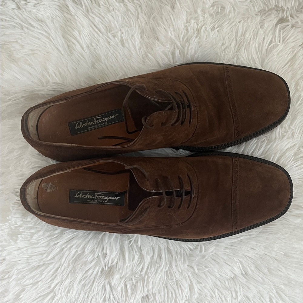 Salvatore Ferragamo Men's Brown Suede Shoes